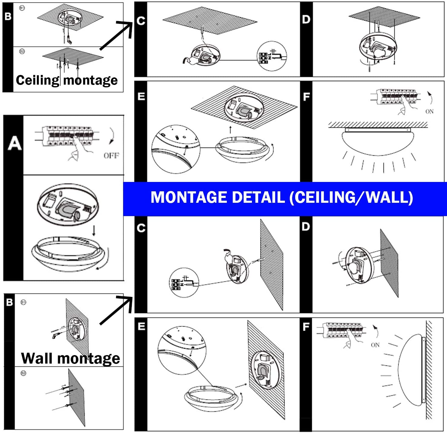 montaje plafón LED